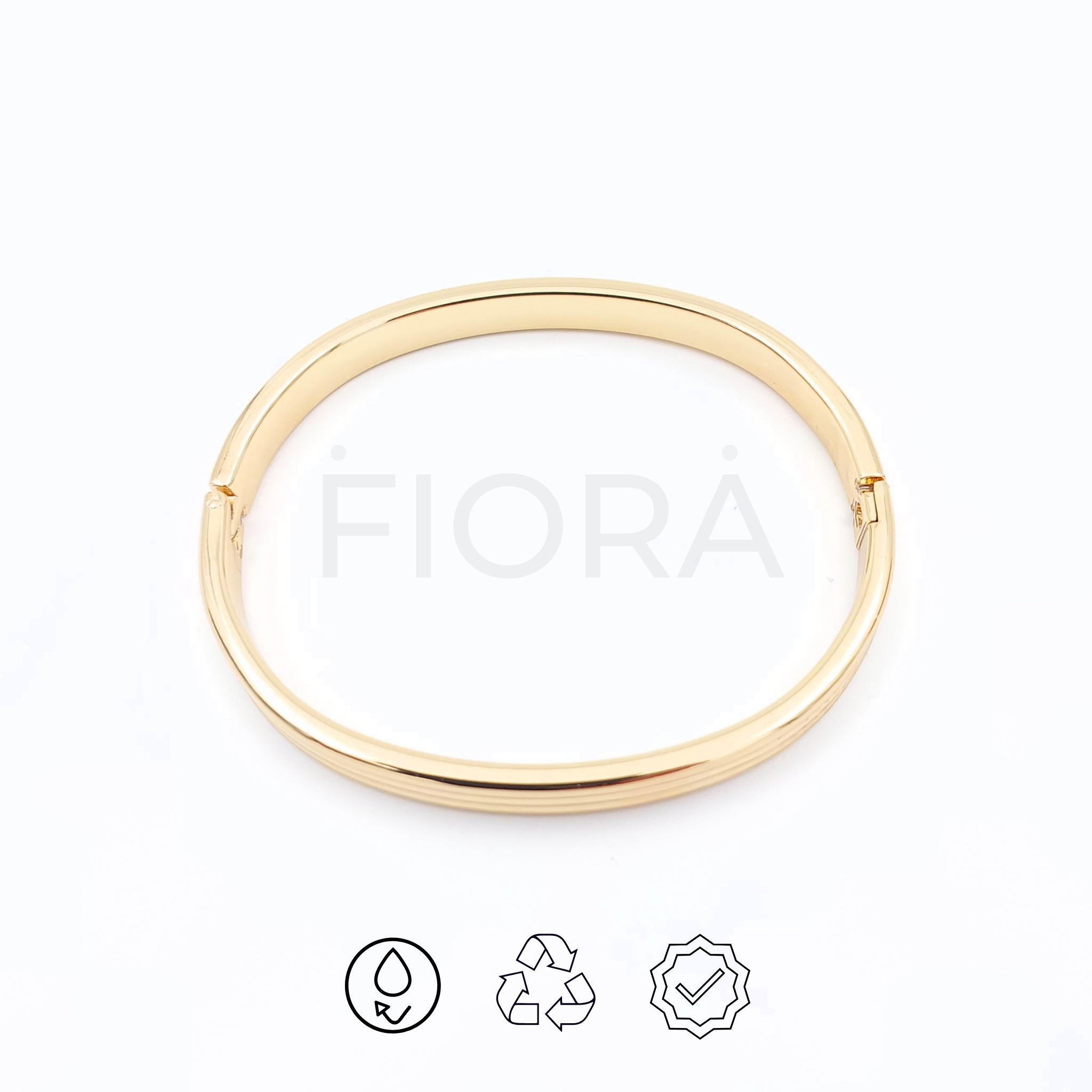Roya gold ribbed bangle for women