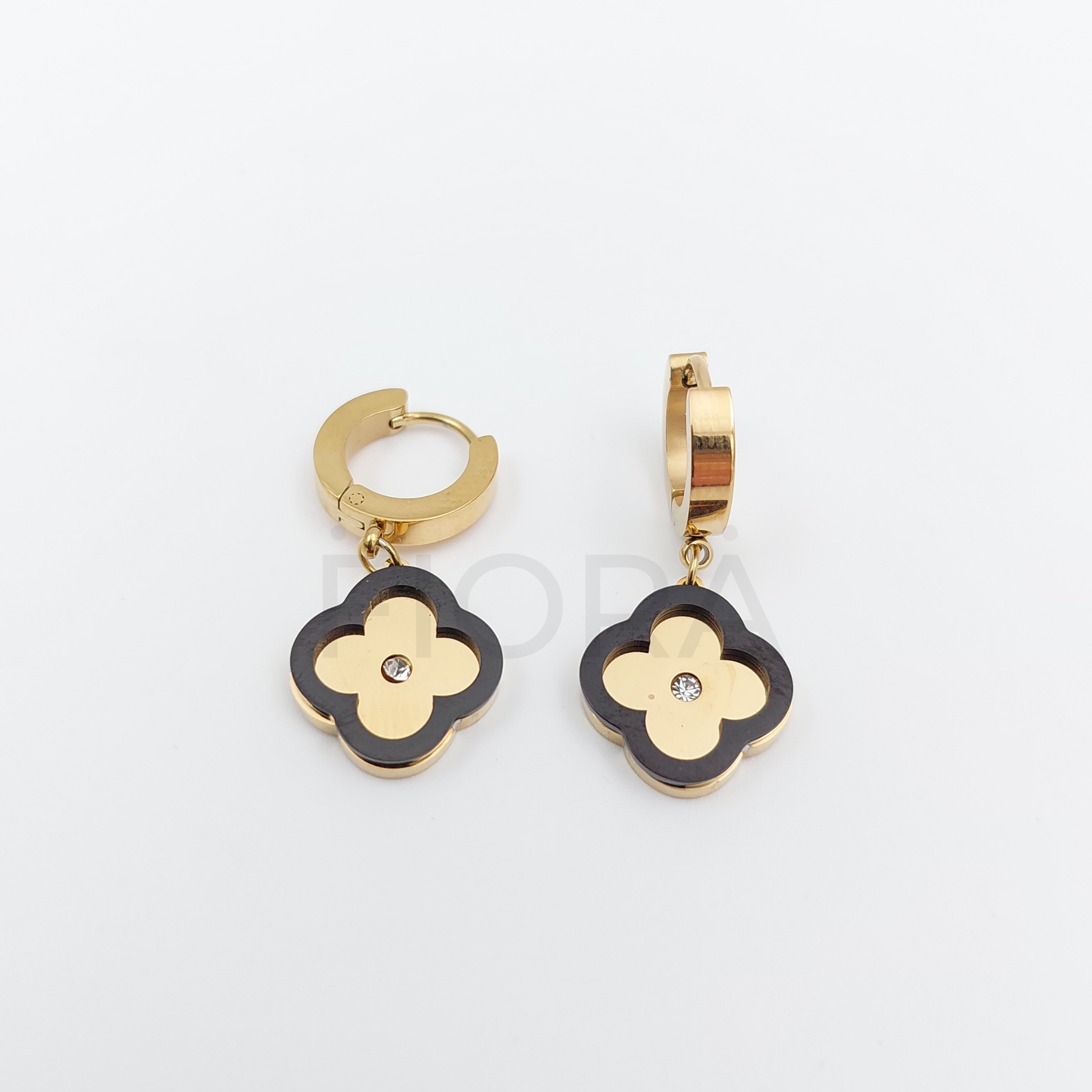 FIORA | Floral V2 ( Black ) | Earrings