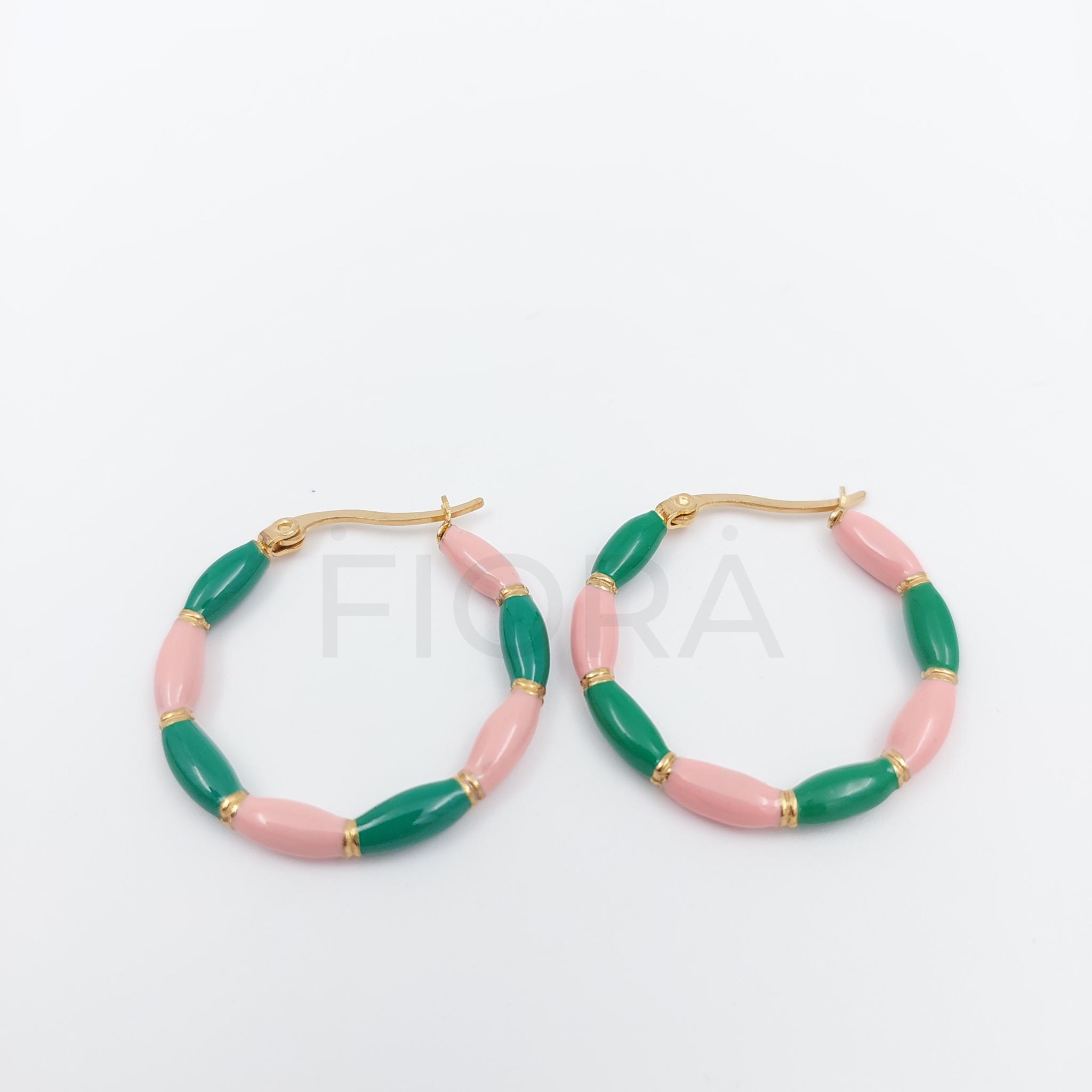 FIORA | Sogno ( Green & Pink ) | Earrings