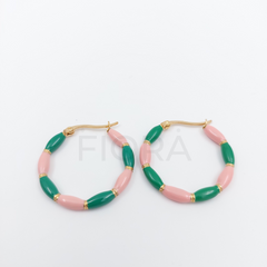 Sogno ( Green & Pink ) | Boucles d'oreilles