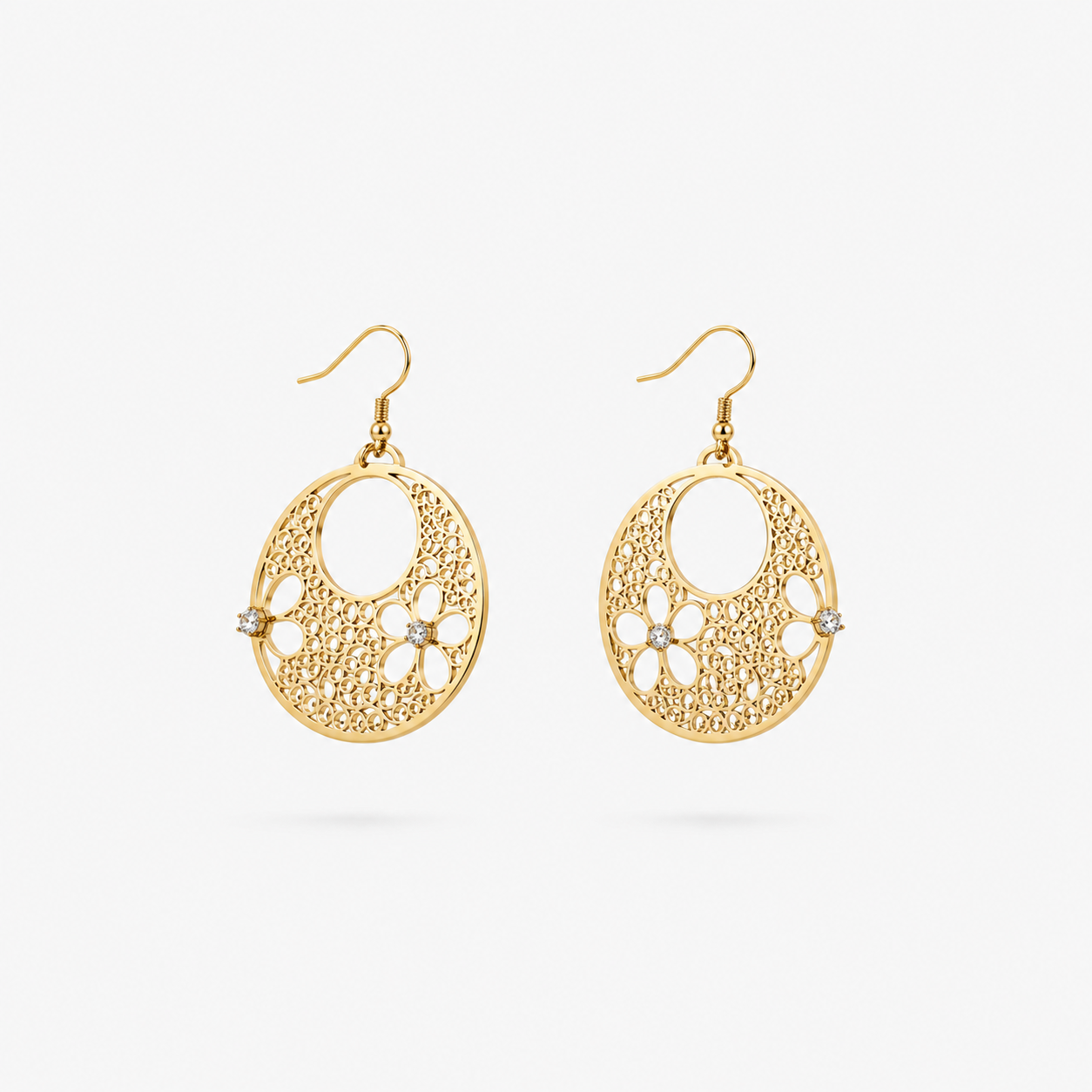 Elegant gold-plated earrings from the Fiora Bijoux collection